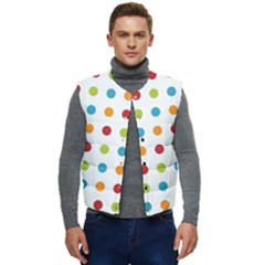 Polka-dots Men s Short Button Up Puffer Vest	 by nateshop