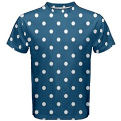 Polka-dots-blue White Men s Cotton Tee by nateshop