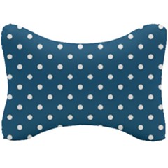 Polka-dots-blue White Seat Head Rest Cushion by nateshop