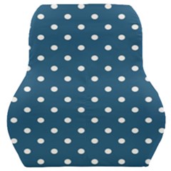 Polka-dots-blue White Car Seat Back Cushion  by nateshop