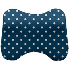 Polka-dots-blue White Head Support Cushion by nateshop