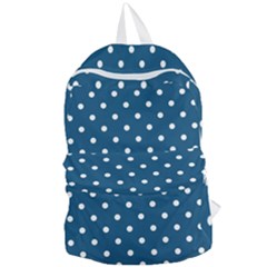 Polka-dots-blue White Foldable Lightweight Backpack by nateshop