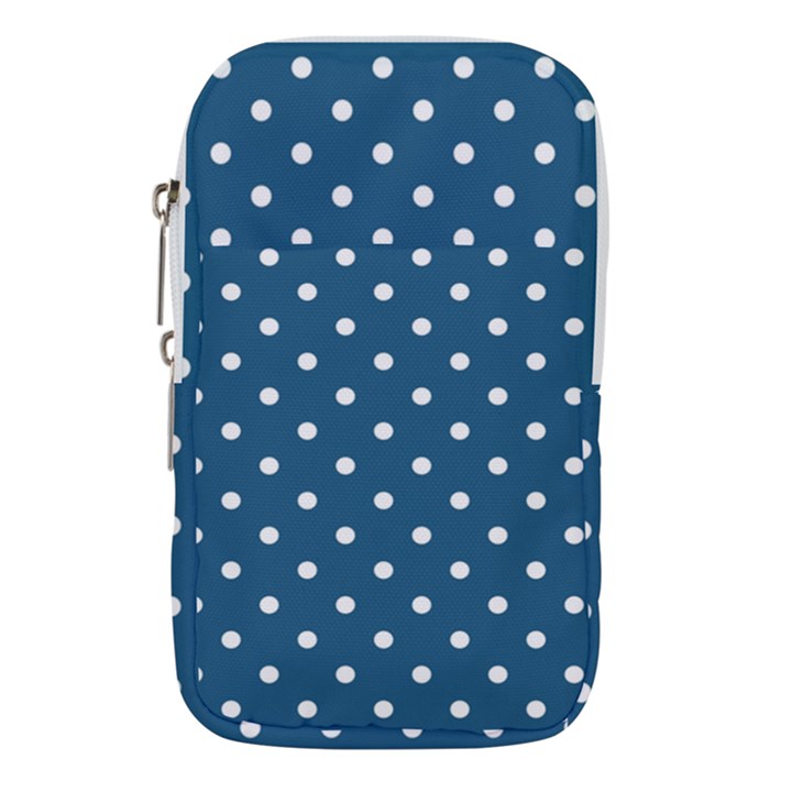 Polka-dots-blue White Waist Pouch (Large)