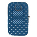 Polka-dots-blue White Waist Pouch (Large) View2