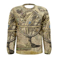 Map Compass Nautical Vintage Men s Long Sleeve Tee