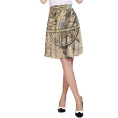 Map Compass Nautical Vintage A-line Skirt by Sapixe