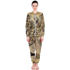 Map Compass Nautical Vintage Onepiece Jumpsuit (ladies)