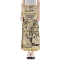 Map Compass Nautical Vintage Full Length Maxi Skirt by Sapixe