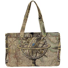 Map Compass Nautical Vintage Canvas Work Bag by Sapixe