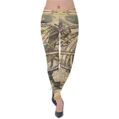 Map Compass Nautical Vintage Velvet Leggings