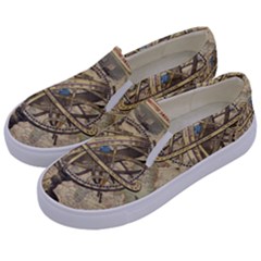 Map Compass Nautical Vintage Kids  Canvas Slip Ons by Sapixe