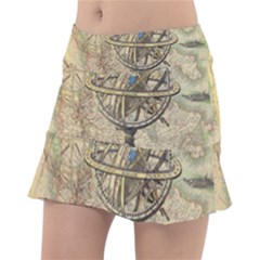 Map Compass Nautical Vintage Classic Tennis Skirt by Sapixe