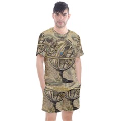 Map Compass Nautical Vintage Men s Mesh Tee And Shorts Set