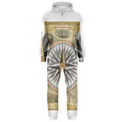 Map Vintage Nautical Collage Hooded Jumpsuit (men)