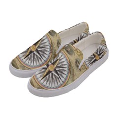 Map Vintage Nautical Collage Women s Canvas Slip Ons by Sapixe