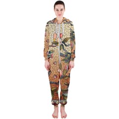 Flower Cubism Mosaic Vintage Hooded Jumpsuit (ladies)