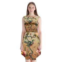 Flower Cubism Mosaic Vintage Sleeveless Chiffon Dress   by Sapixe