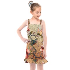 Flower Cubism Mosaic Vintage Kids  Overall Dress by Sapixe