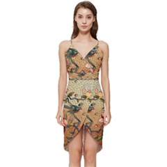 Flower Cubism Mosaic Vintage Wrap Frill Dress by Sapixe