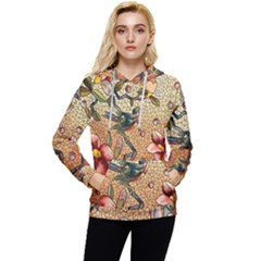 Flower Cubism Mosaic Vintage Women s Lightweight Drawstring Hoodie