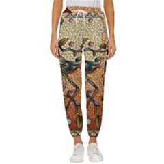 Flower Cubism Mosaic Vintage Cropped Drawstring Pants by Sapixe