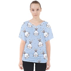 Rabbits V-neck Dolman Drape Top by nateshop