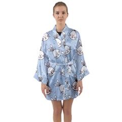 Rabbits Long Sleeve Satin Kimono by nateshop