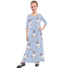 Rabbits Kids  Quarter Sleeve Maxi Dress by nateshop