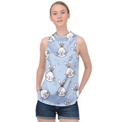 Rabbits High Neck Satin Top