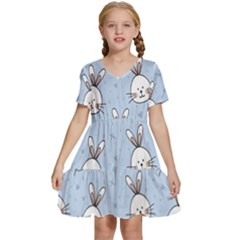 Rabbits Kids  Short Sleeve Tiered Mini Dress