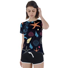 Seahorse Short Sleeve Foldover Tee by nateshop