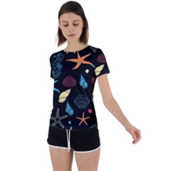 Seahorse Back Circle Cutout Sports Tee by nateshop