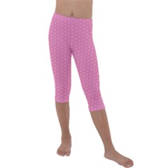 Seamless-pink Kids  Lightweight Velour Capri Leggings  by nateshop