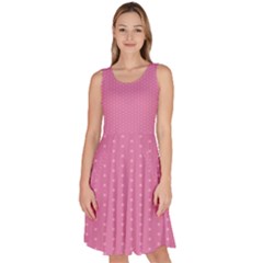 Seamless-pink Knee Length Skater Dress With Pockets by nateshop