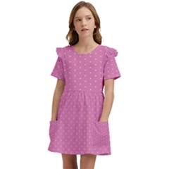 Seamless-pink Kids  Frilly Sleeves Pocket Dress by nateshop