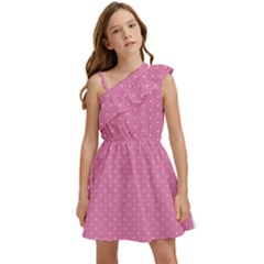 Seamless-pink Kids  One Shoulder Party Dress