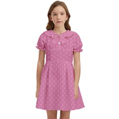 Seamless-pink Kids  Bow Tie Puff Sleeve Dress