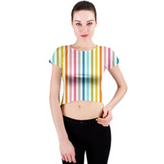 Stripes Crew Neck Crop Top by nateshop