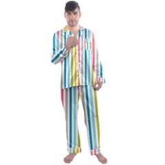 Stripes Men s Long Sleeve Satin Pajamas Set by nateshop