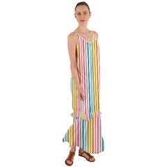 Stripes Cami Maxi Ruffle Chiffon Dress by nateshop