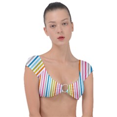 Stripes Cap Sleeve Ring Bikini Top by nateshop