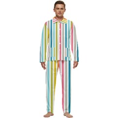 Stripes Men s Long Sleeve Velvet Pocket Pajamas Set