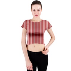 Stripes-red Crew Neck Crop Top by nateshop