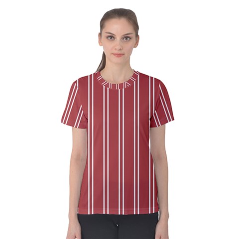 Stripes-red Women s Cotton Tee by nateshop