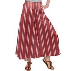 Stripes-red Satin Palazzo Pants by nateshop