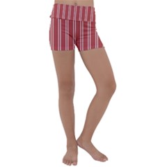 Stripes-red Kids  Lightweight Velour Yoga Shorts by nateshop