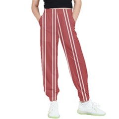 Stripes-red Kids  Elastic Waist Pants by nateshop