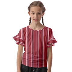 Stripes-red Kids  Cut Out Flutter Sleeves by nateshop