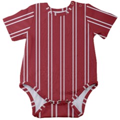 Stripes-red Baby Short Sleeve Onesie Bodysuit