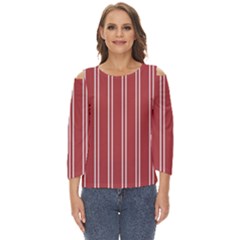 Stripes-red Cut Out Wide Sleeve Top